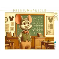 Calvendo Puzzle Cartoon-Maus, die als Lehrer in einer Schule