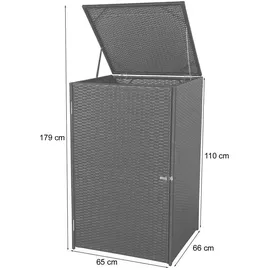 Proregal Mülltonnenverkleidung 110 x 65 x 66 cm schwarz