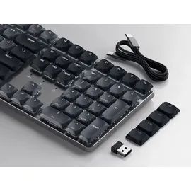 Satechi SM3 Slim Backlit Mechanical Tastatur – Kompatibel mit Mac und Windows – Verbindung mit vier Geräten und nahtlosem Umschalten – 14 ve... - Grau
