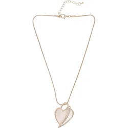Kette mit Anhänger "Pearl Love", Damen, Gr. one size, Metall, rosa (rosegold), COLLEZIONE ALESSANDRO, Basic, Halsketten, zierliche Kette mit Perlmuttherz