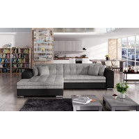 JVmoebel Ecksofa, Designer Ecksofa Schlafsofa Bettfunktion Couch Leder Textil Sofort grau|schwarz