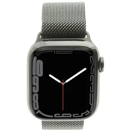 Apple Watch Series 7 GPS + Cellular 45 mm Edelstahlgehäuse graphit, Milanaise Armband graphit