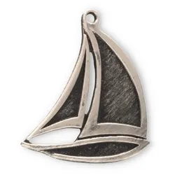 Motivmedaille Segelboot silberfarben