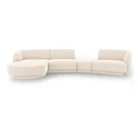 Micadoni Sofa Miley, modular mit Recamiere 4-Sitzer beige