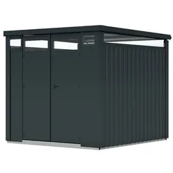 Karibu Metall-Gerätehaus - 232x229,5x218cm - anthrazit - Blech / Holz