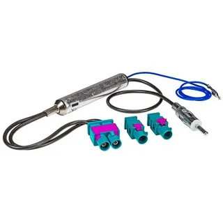 tomzz Audio 1503-007 Doppel Fakra Antennenadapter mit Phantomeinspeisung kompatibel mit Audi Seat Skoda VW Citroen Peugeot Opel auf DIN