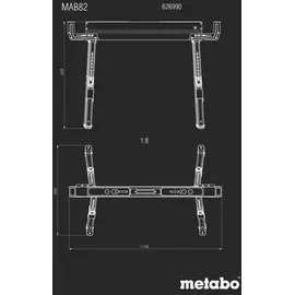 Metabo Arbeitsbock Stahl 820 mm Schwarz 2 Stk. klappbar