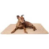 Lous stilvolle Hundematte, Hundedecke XXL für große, mittelgroße und kleine Hunde, waschbar bis 90oC, Sofaschutz, Haustier, Hunde und Katzen (XXL ca. 120x100 cm, Beige)