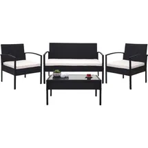 MCW Poly-Rattan Garnitur F56 4-tlg. Schwarz