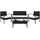 MCW Poly-Rattan Garnitur F56 4-tlg. Schwarz