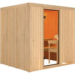 Karibu Sauna Sodin-ohne Ofen-Ohne Dachkranz inkl. 8-teiligem gratis Zubehörpaket (Gesamtwert 191,92€)
