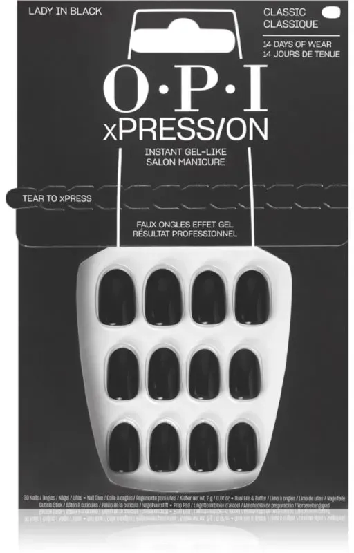 OPI xPRESS/ON künstliche Fingernägel Lady in Black 30 St.