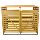 Monstershop Mülltonnenverkleidung, Braun, Holz, 94x153x15 cm, Aufbewahrung & Schutzhüllen