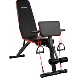 ATHLER Gorilla 50 | Verstellbare Bank Hantelbank Schnell Klappbare Trainingsbank Schrägbank | 7-Fach Verstellbarer Rückenlehne | mit Fitnessbänder | für Home Gym Ganzkörper-Workout | Belastung 250kg