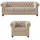 S-Style Chesterfield Polestergarnitur 3+1 Cleo Blink ¦ beige ¦ Maße (cm): B: 203 H: 72