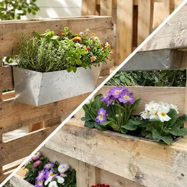 ideoon garden Premium Pflanzkasten 4er-Set 2,5 x 0 x 0 cm Silber