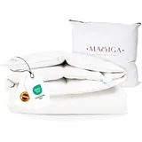 maxiga Reine Daunendecke Winter - 100% DAUNEN, 155x220 cm, extra warm 2000g Füllgewicht, atmungsaktiv & waschbar, Oeko-TEX Zertifiziert, Allergiker geeignet, hochwertige Baumwollhülle