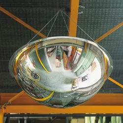 PROREGAL Vier-Wege-Bobachtungsspiegel mit 360° Blickwinkel aus Acrylglas | Kugelspiegel mit extremer Weitwinkel-Wirkung | HxBxT 90x90x34cm