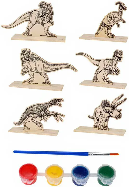 Dinosaurier-Malbrett - 6 Stile zufällig versendet - mit Farben