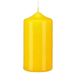 Kopschitz Kerzen Kerzen Spitzkopf Stumpenkerzen Gelb (Goldgelb), 80 x 60 mm, 12 Stück