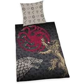 Herding Game of Thrones Bettwäsche, Kopfkissenbezug ca. 80x80 cm, Bettbezug ca. 135x200 cm, mit leichtläufigem Markenreißverschluss, 100% Baumwolle, Renforcé