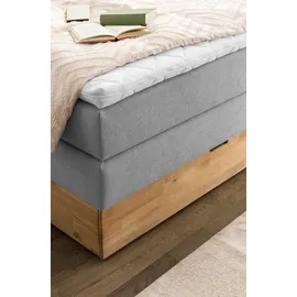 Belanoti MARBO Boxspringbett 140x200 mit Bettkasten 7-Zonen Taschenfederkern Matratze Topper Bett 140x200 Eiche Farbe Hellgrau H2/H3 Pol... - Hellgrau