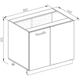 Vicco Eckunterschrank R-Line 86 x 60 x 81,6 cm Rot