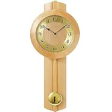 Pendeluhr AMS 5165 / 16 Wanduhr mit Pendel Funk , Massivholz Erle , Mineralglas