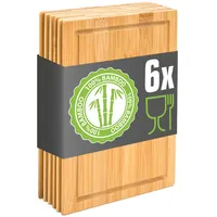 Dune Design 6er Set Frühstücksbrettchen Holz 22x15 Brotzeitbretter Kleine Schneidebretter