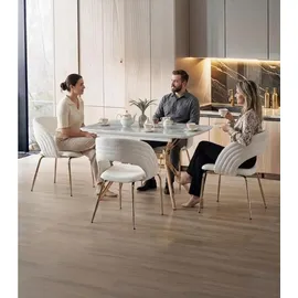 aea Esstisch 80 x 79 x 80 cm grau/gold