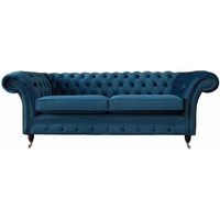 JVmoebel Chesterfield-Sofa, Sofa Dreisitzer Klassisch Design Wohnzimmer Chesterfield Sofas blau