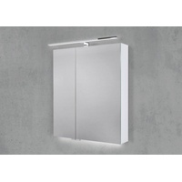 Spiegelschrank 60 cm mit LED Chrom Beleuchtung Doppelspiegeltüren Beton Anthrazit