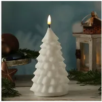Deluxe Homeart LED Kerze Tannenbaum 16 cm weiß