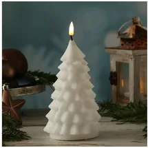 Deluxe Homeart LED Kerze Tannenbaum 16 cm weiß