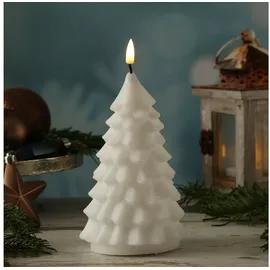 Deluxe Homeart LED Kerze Tannenbaum 16 cm weiß