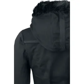 Gothicana by EMP Damen schwarze Winterjacke mit Taillengürtel 5XL - 5XL
