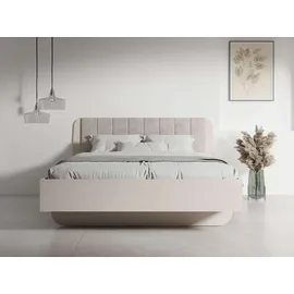 Home Affaire Polsterbett HOME AFFAIRE "CLAREI mit gepolstertes Kopfteil, in 2 Breiten 160 und 180 cm", beige (creme, creme), B:189,1cm H:100,5cm L:203,2cm, 100% Polyester, Betten, Polsterbett, Bettgestell ohne Bettkasten und Matratze, gemütlich und modern