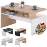 CASARIA Couchtisch Sacramento Weiß/Eiche 95x55x50cm