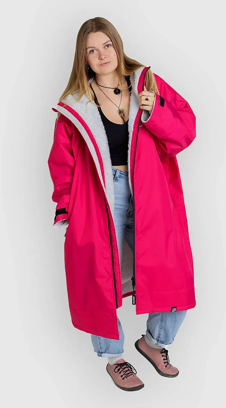 Dryrobe Advance Long Sleeve Surf Poncho pink grey Gr. S