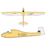 pichler modellbau Flugzeug Grunau Baby Antik ARF (C8671)