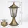 hofstein Sockelleuchte Metall/Glas 1 x E27 IP44 spritzwassergeschützt braun/gold