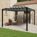 Willood Garten Pavillon Pergola mit Lamellendach 3x3 m Anthrazit Stoff und Aluminium