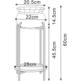 [en.casa] Blumenständer Altena 60 x 27 x 27 cm Hellgrau