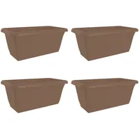 Hti-Living Blumenkasten mit Wasserspeicher 40 cm 4er Set Taupe