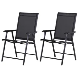 Outsunny Camping-Stuhl, BxH: 64 x 94 cm, Metall - schwarz