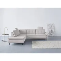 Home affaire Ecksofa Birkholm L-Form, Armlehnverstellung, auch in Easy Clean Bezug - mit Wasser zu reinigen silberfarben