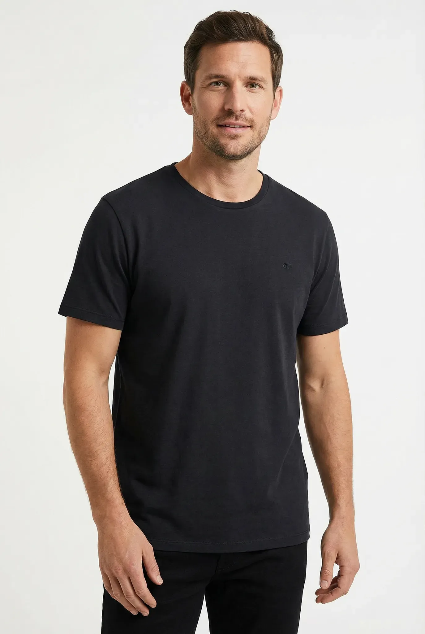 T-Shirt CAMEL ACTIVE, Herren, Gr. 3XL, grau (asphalt), Jersey, Obermaterial: 100% Baumwolle, bestickt, unifarben, regular fit normal, Rundhals, Shirts T-Shirt, mit Rundhalsausschnitt