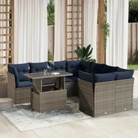 vidaXL Gartensofa-Set 9-tlg. grau