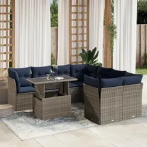 vidaXL Gartensofa-Set 9-tlg. grau