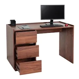 Mendler Schreibtisch HWC-J78 Walnuss-Optik